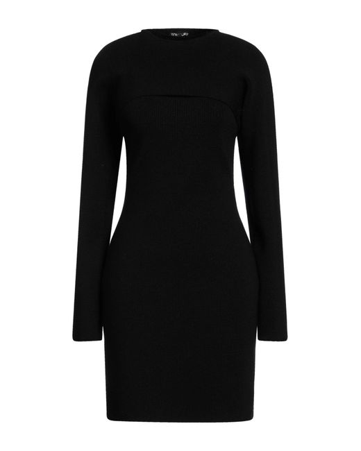 Tom Ford Black Mini Dress Virgin Wool, Polyamide
