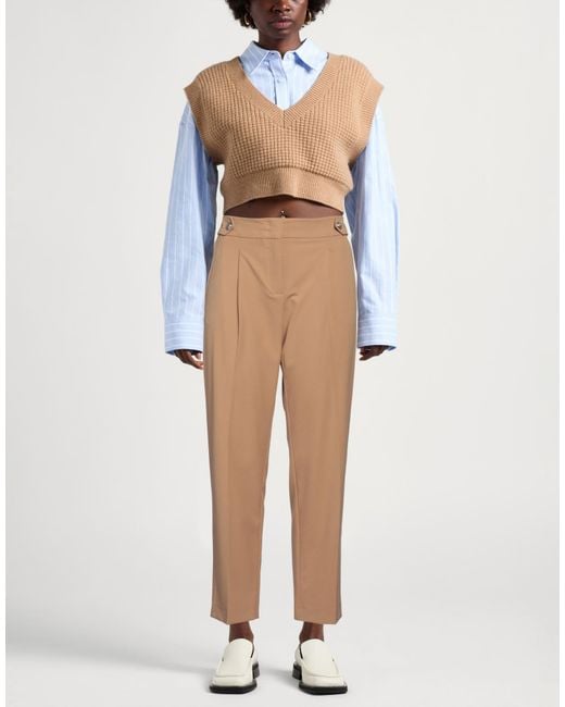 Pennyblack Natural Camel Pants Polyester, Viscose, Elastane