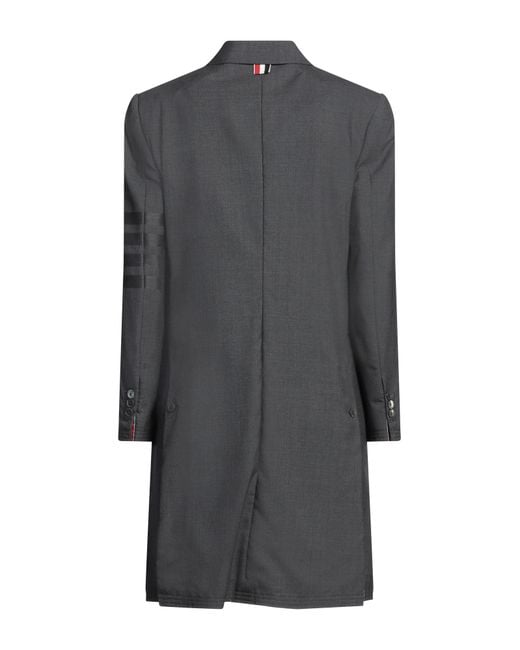 Thom Browne Gray Overcoat & Trench Coat Wool