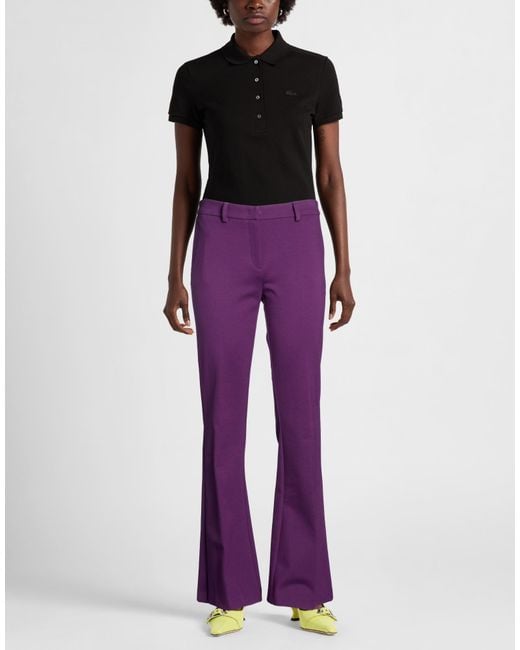 Manila Grace Purple Pants Viscose, Polyamide, Elastane