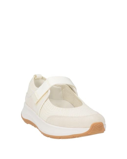 Fitflop White Ivory Ballet Flats Textile Fibers