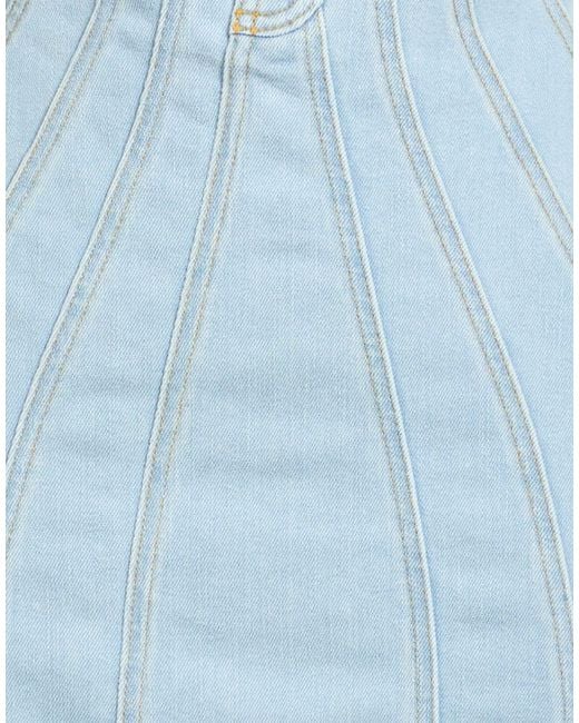 Mugler Blue Mini Dress Cotton, Elastane