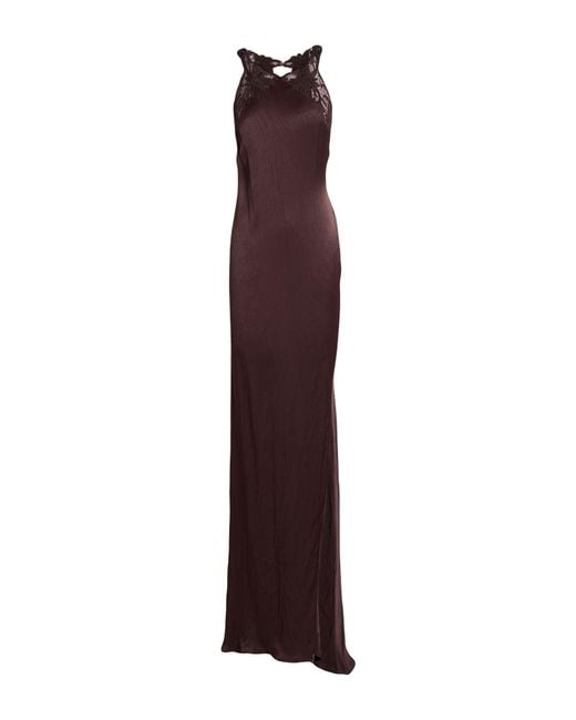 Twinset Purple Dark Maxi Dress Viscose