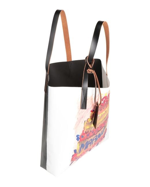 Marni White Handbag Polyurethane, Polyester
