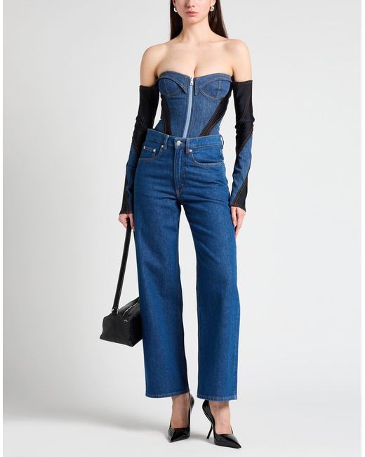 Mugler Blue Bodysuit