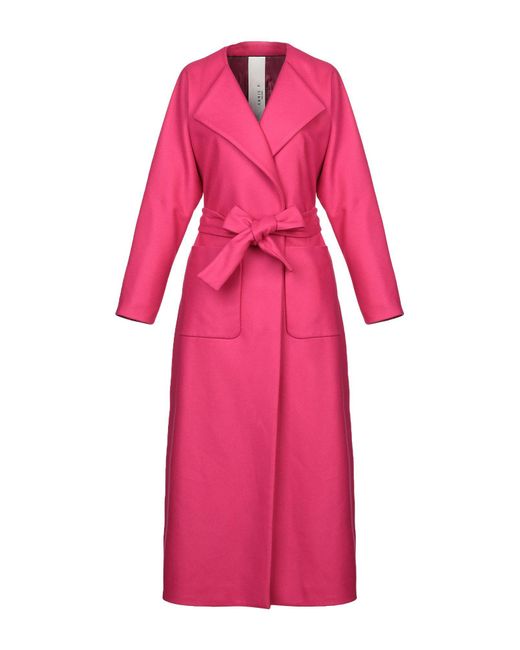 Annie P Wool Coat in Fuchsia (Pink) - Lyst