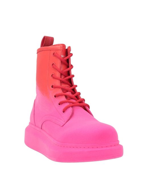 McQueen Pink Ankle Boots