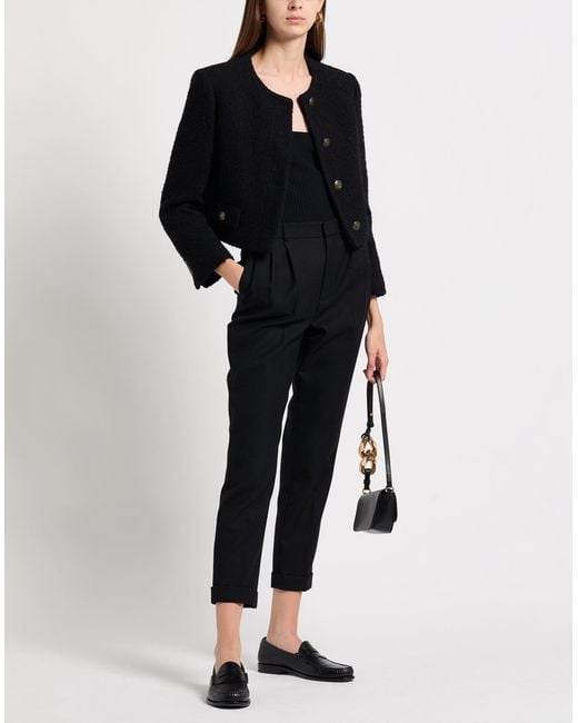 Sandro Black Jacket Cotton, Synthetic Fibers, Wool, Polyamide, Alpaca Wool