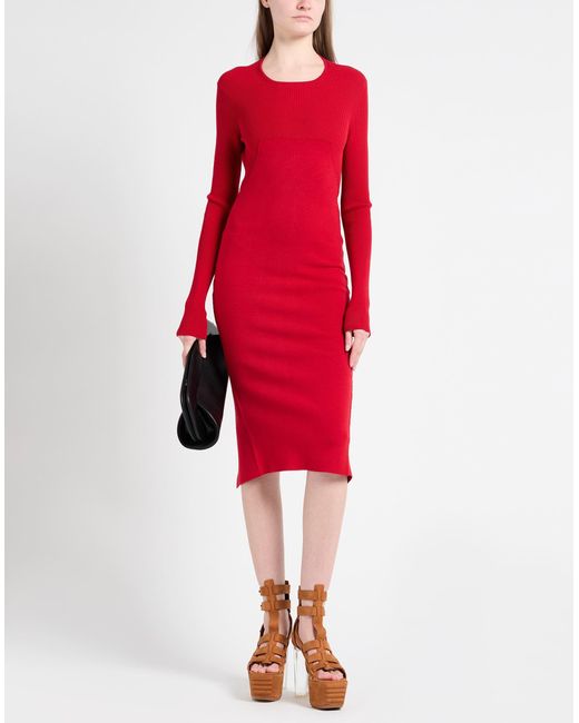 Rick Owens Red Midi-Kleid