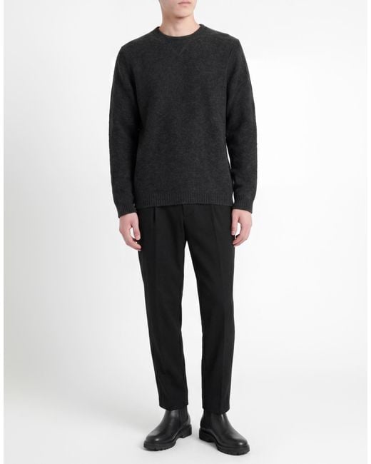 Messagerie Black Charcoal Sweater Alpaca Wool, Polyacrylic, Polyamide, Wool for men