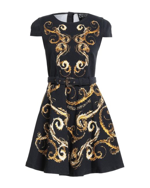 Versace Jeans Couture Black Mini Dress Cotton, Elastane