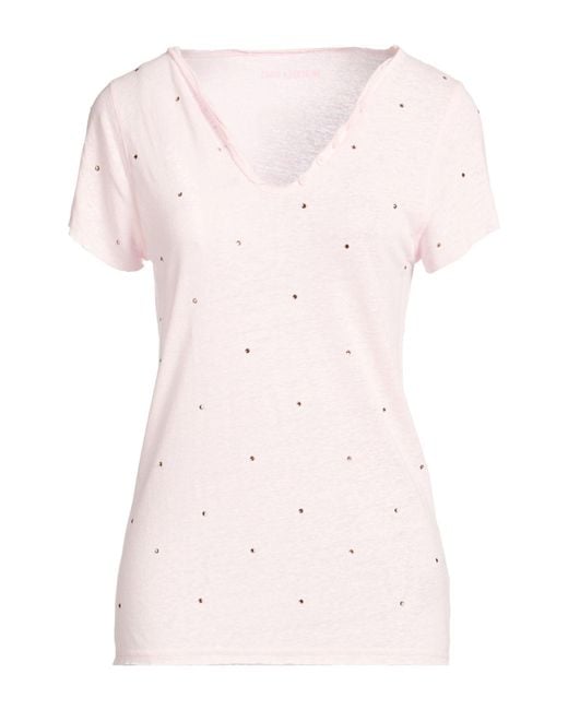Zadig & Voltaire Pink T-Shirt Linen, Modal, Lyocell