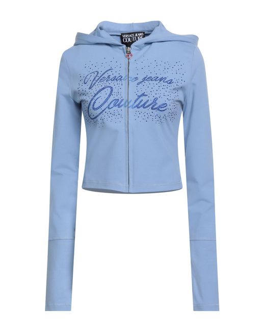 Versace Jeans Couture Blue Light Sweatshirt Cotton, Elastane