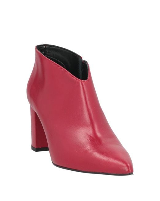 PAOLO MATTEI Pink Ankle Boots Leather