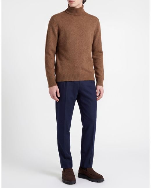 Grifoni Brown Turtleneck Cashmere, Silk, Polyamide for men
