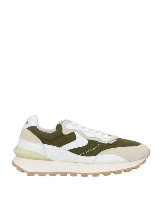Voile Blanche Green Quark Hype Military Sneakers Leather, Textile Fibers for men