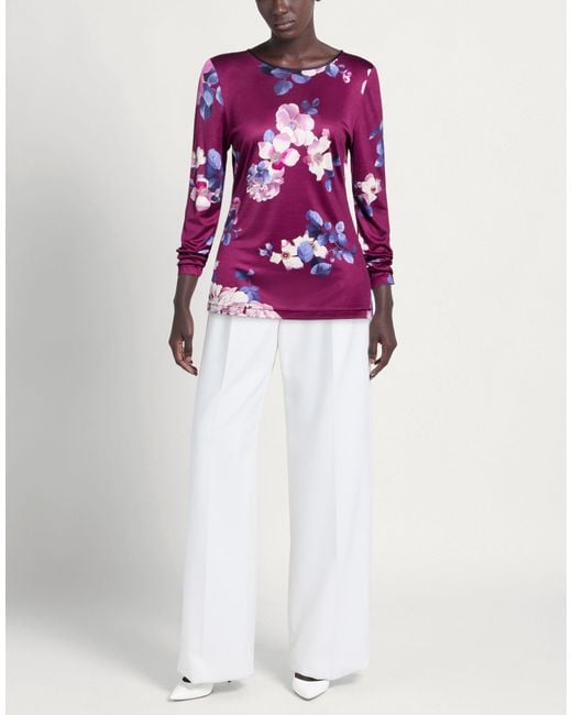 LEONARD Paris Purple T-Shirt Silk