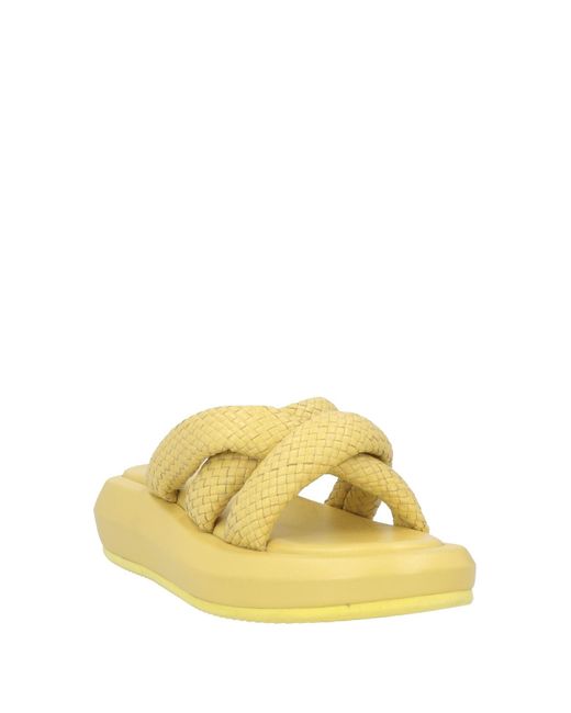 Emanuélle Vee Yellow Light Sandals Soft Leather