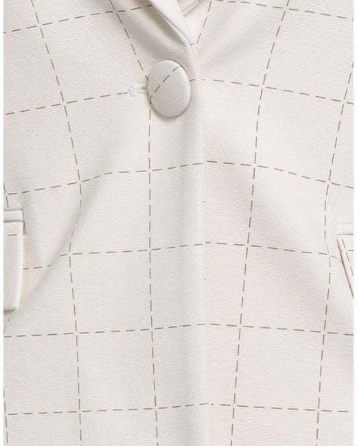 Cristinaeffe White Blazer Viscose, Polyamide, Elastane