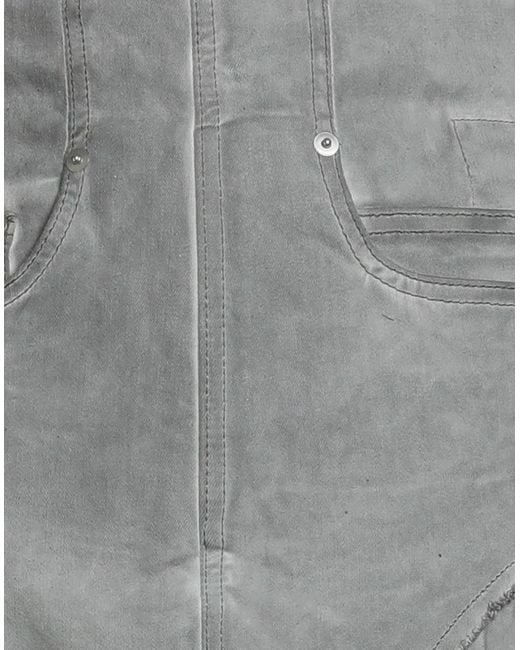 Rick Owens Gray Denim Shorts
