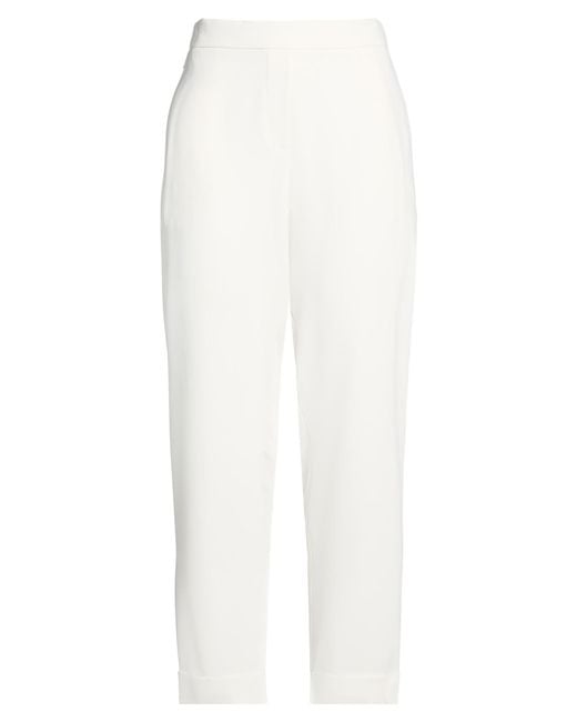 P.A.R.O.S.H. Women's White Cream Pants Polyester