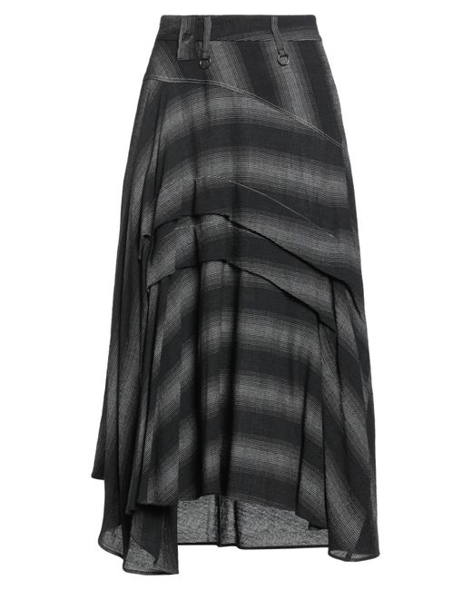 High Black Midi Skirt Rayon, Cotton, Virgin Wool