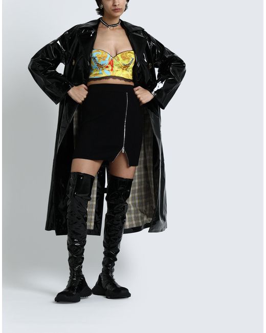 Tory Burch Black Double-breasted Patent-leather Coat
