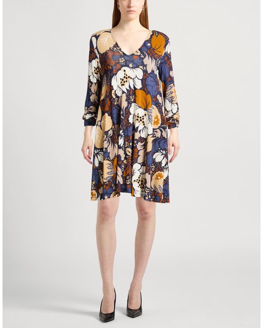 Siyu Blue Mini Dress Viscose, Elastane