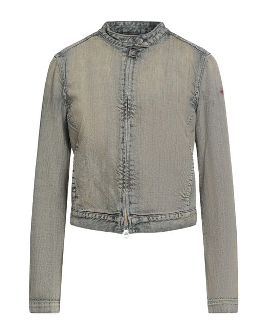 DIESEL Gray Denim Outerwear Cotton