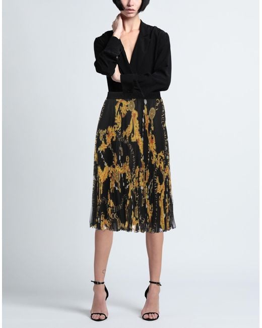 Versace Black Midi Skirt Polyester