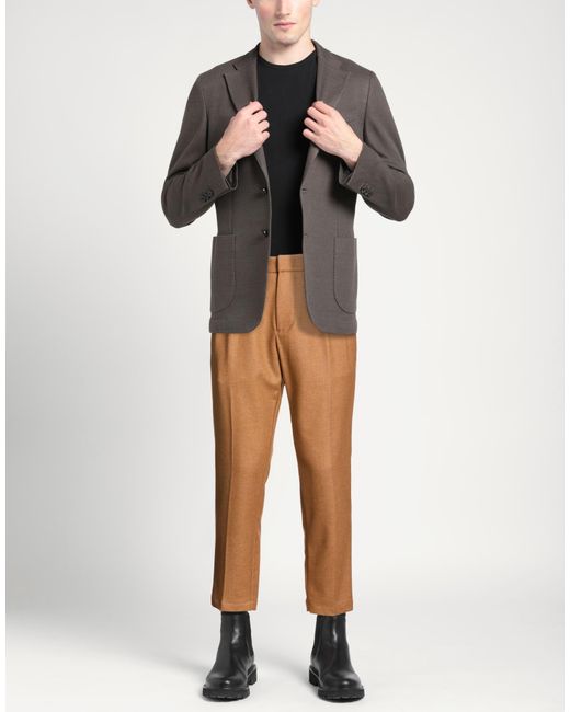 Entre Amis Natural Camel Pants Virgin Wool, Polyester for men