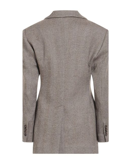 Brunello Cucinelli Gray Khaki Blazer Virgin Wool, Wool, Polyamide, Elastane