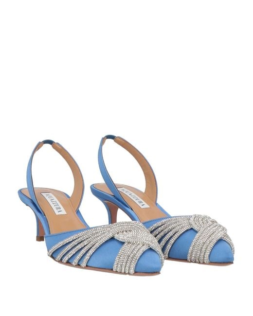Aquazzura Blue Light Pumps Textile Fibers