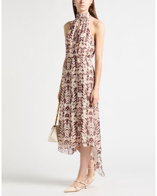 Patrizia Pepe Pink Cream Midi Dress Viscose