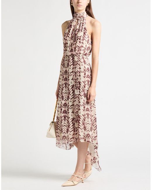 Patrizia Pepe Pink Cream Midi Dress Viscose