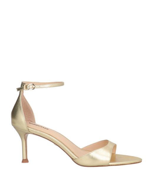 Lola Cruz Metallic Sandals Leather