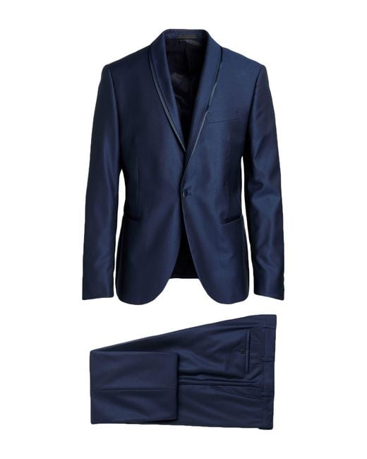 Pal Zileri Blue Suit Wool, Silk, Polyester for men
