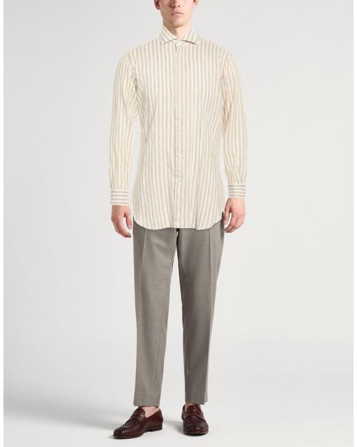 Barba Napoli White Culto Shirt Linen, Lyocell for men