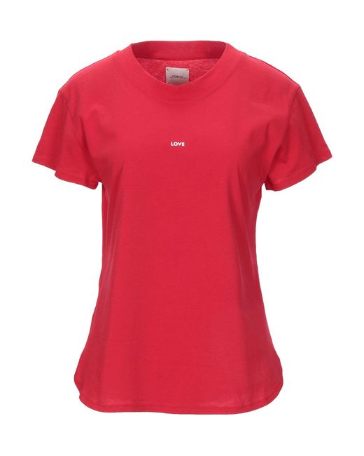 ..,merci T-shirt da donna di colore rosso ..,merci T-shirt da donna di colore rosso