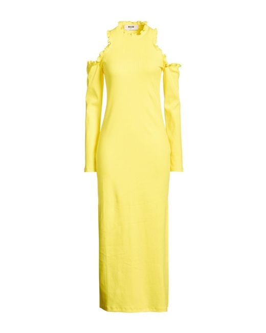 Vestido Largo MSGM de color Yellow