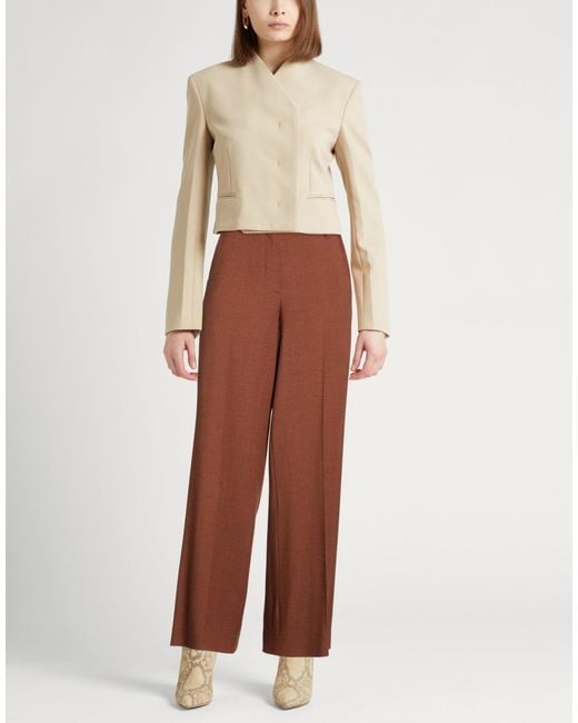 Fedeli Brown Pants Viscose, Virgin Wool, Elastane