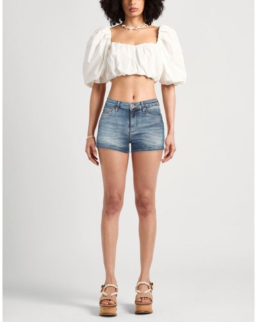 ARMANI EXCHANGE Blue Denim Shorts Cotton, Polyester, Elastane