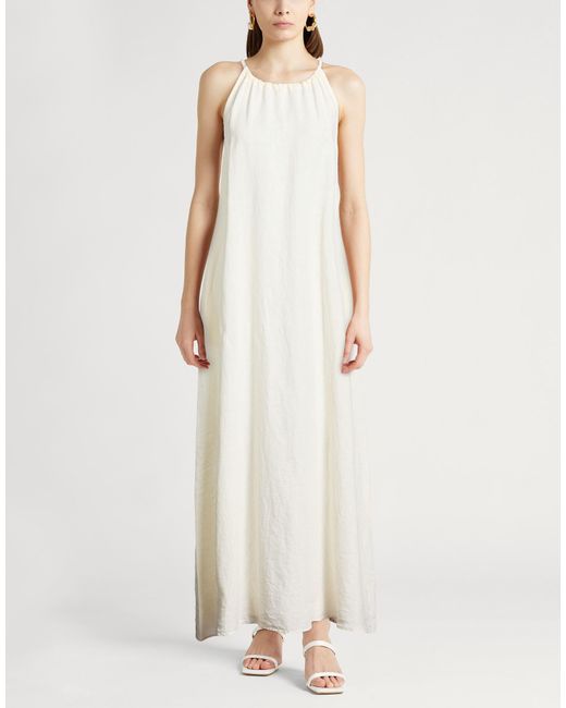 120% Lino White Maxi Dress Linen
