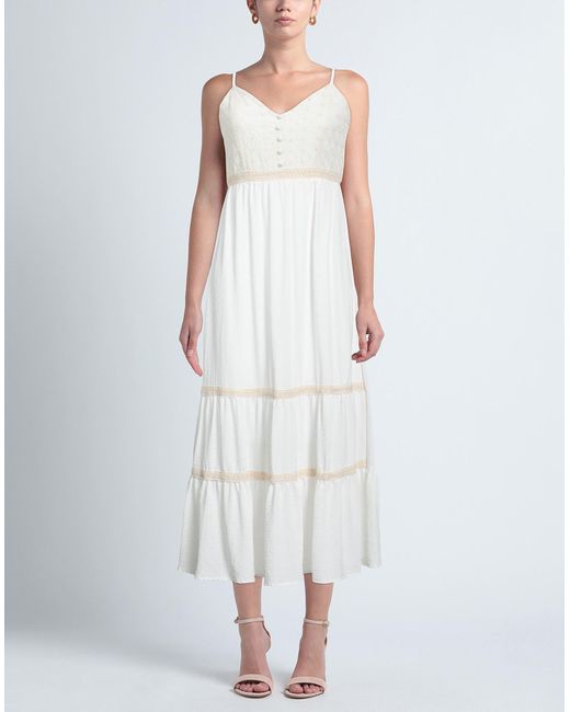 VANESSA SCOTT White Midi Dress