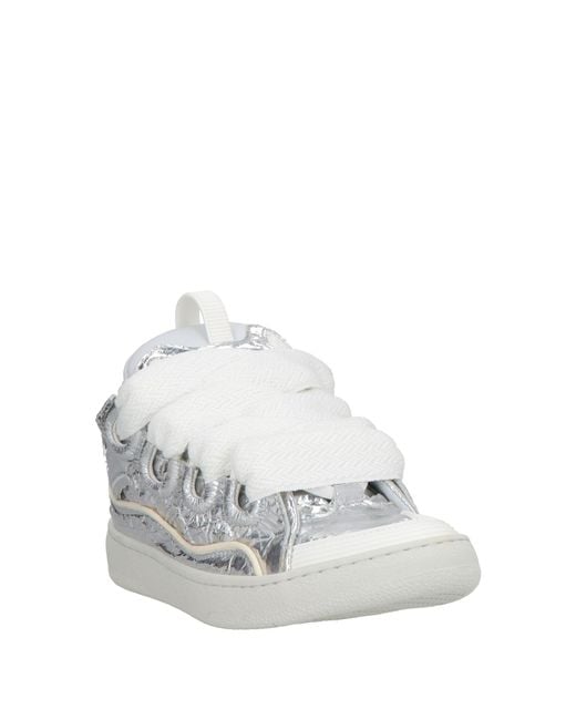 Lanvin White Sneakers Polyester, Calfskin, Stipa Tenacissima, Nylon, Polyurethane
