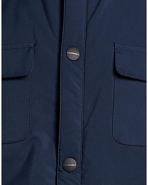 Façonnable Blue Midnight Jacket Polyester, Cotton for men