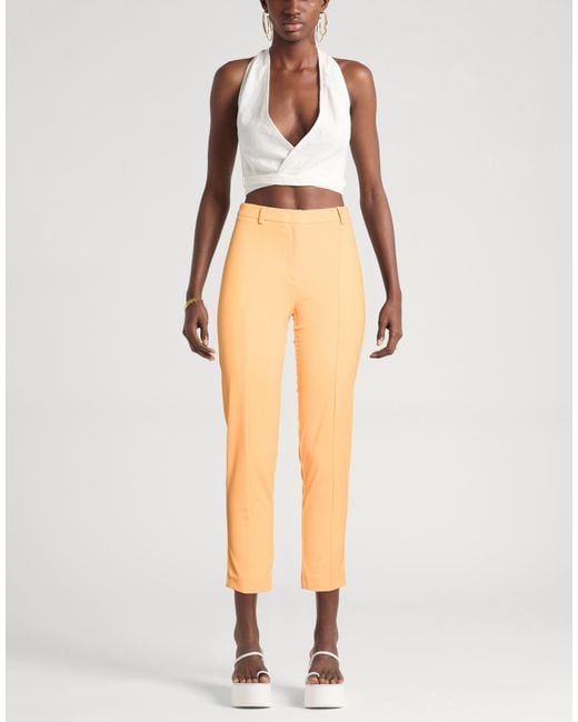 Patrizia Pepe Orange Pants Polyester, Elastane