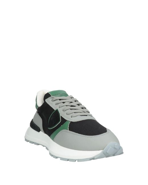 Philippe Model Green Sneakers Leather, Textile Fibers for men
