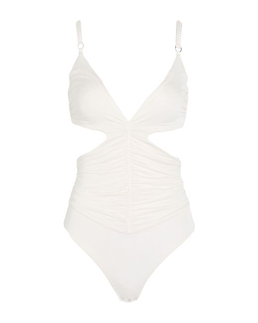 Elisabetta Franchi White Bodysuit Cupro, Elastane