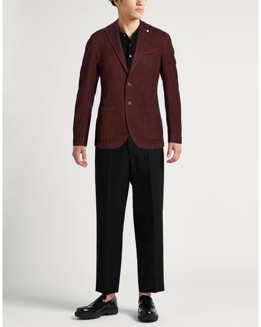 L.b.m. 1911 Purple Burgundy Blazer Cotton for men